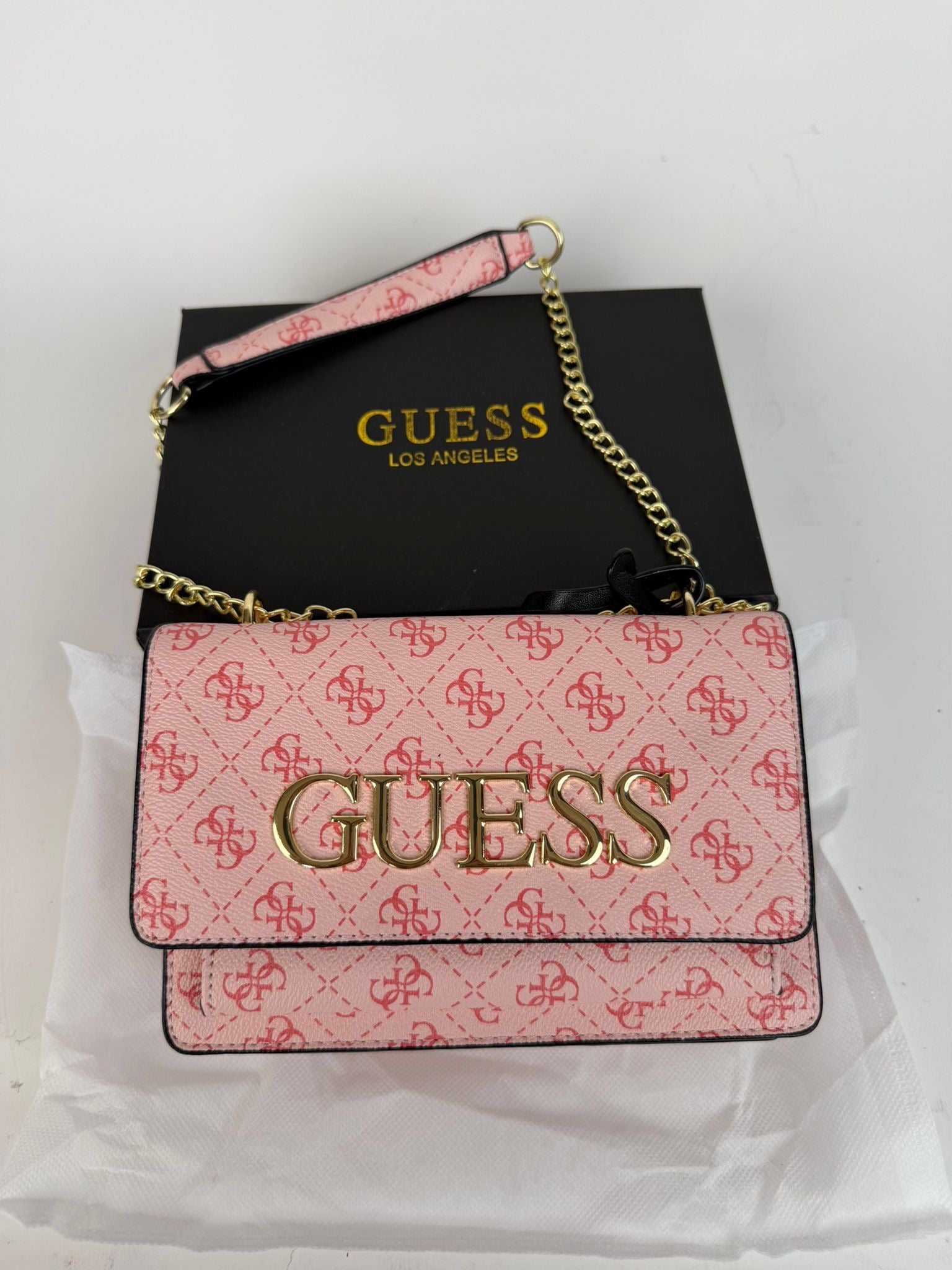 Bolso Guess Rosa Correa Dorada